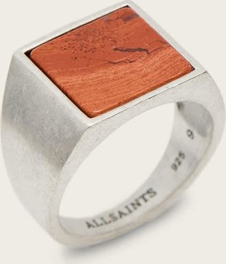 AllSaints Mens Brass Aaron Stone Ring, Size: L