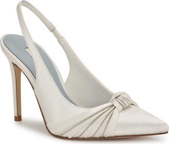 Nine West Faive Slingback Pointed Toe Pump in White at Nordstrom, Size 10.5