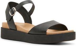 Blondo Roswell Water Resistant Platform Sandal in Black Leather at Nordstrom Rack, Size 5.5