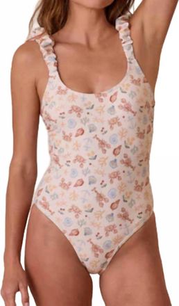 Rylee + Cru Scrunch One-Piece Swimsuit In Nautical