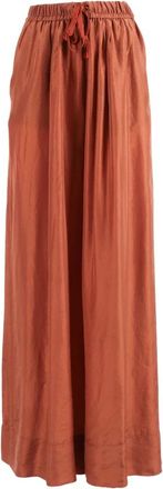 Forte_Forte Broeken, Dames, Bruin, M, Pantalone Coulisse Habotai Seta