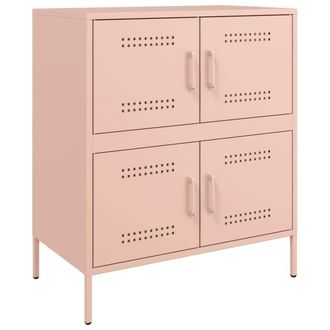 Berkfield Home Sideboard Pink 68x39x79 cm Steel | Size: 68 x 39 x 79 cm