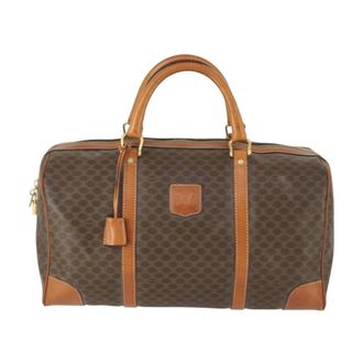 Celine Pre-owned Weekend Bags, unisex, Brown, Size: ONE SIZE Pre-owned Vintage Monogram Canvas Weekender Bag