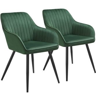 TecTake Dining Chair Marilyn Set Of 2 - Dark Green / Black | Size: 2 Pack