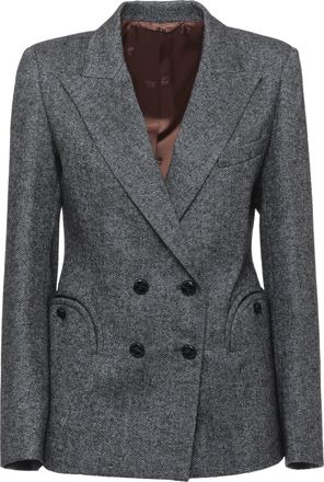Blaz&eacute; Milano Kasif Charmer Grey Wool-Blend Double-Breasted Blazer