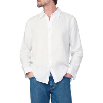 Joe's Jakob Linen Button-Up Shirt in Optic White at Nordstrom Rack, Size Xx-Large
