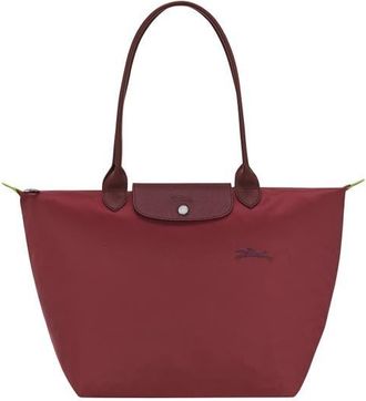 Longchamp Le Pliage Green Recycled Canvas Large Shoulder Tote in Pomegranate at Nordstrom