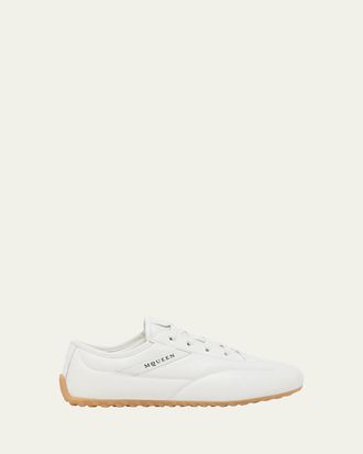 Alexander McQueen Box Leather Low-Top Sneakers