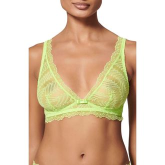Simone P&eacute;r&egrave;le Canopee Triangle Lace Bralette in Lime at Nordstrom, Size 3