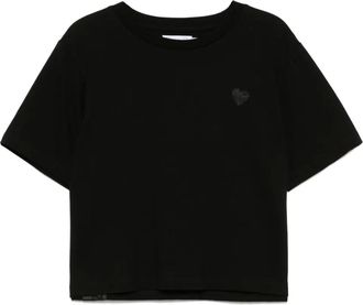 Izzue logo-embroidered T-shirt - women - Cotton - S - Black