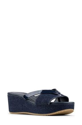 Donald J Pliner Sotira Platform Wedge Sandal in Navy at Nordstrom Rack, Size 5.5