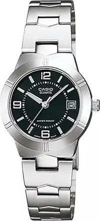 Casio Womens Black Dial Stainless Steel Bracelet Analog Watch - LTP-1241D-1A