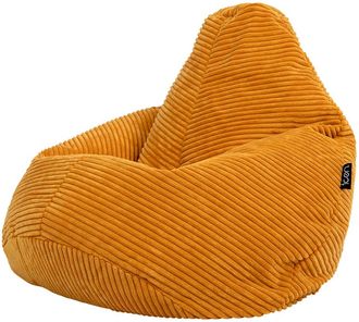 Icon Brand Puf infantil reclinable de pana amarillo ocre
