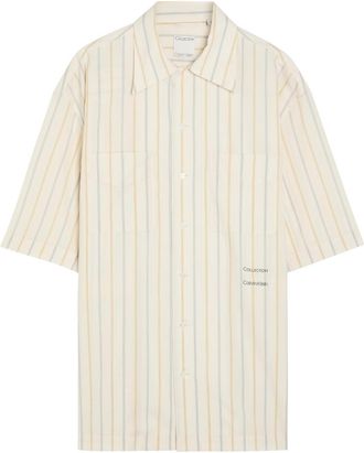 Calvin Klein Nathaniel Striped Woven Shirt - Off White - 48 (IT48 / M)