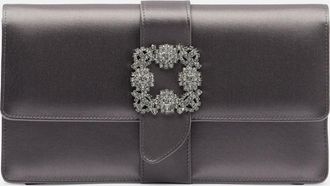 Manolo Blahnik Clutch Capri in raso con cristalli