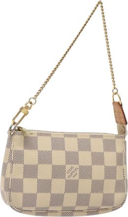 Louis Vuitton Pochette Accessoires Damier White Canvas Bag (Pre-Owned)
