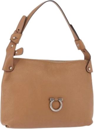 Ferragamo Pre-owned Shoulder Bag - Dames - Vintage Schoudertas - Bruin - ONE Size - Leer - Vintage