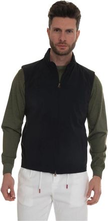 Kired Waterafstotende Vest met Rits en Verborgen Capuchon - Heren - Bodywarmers - Blauw - M - Jassen
