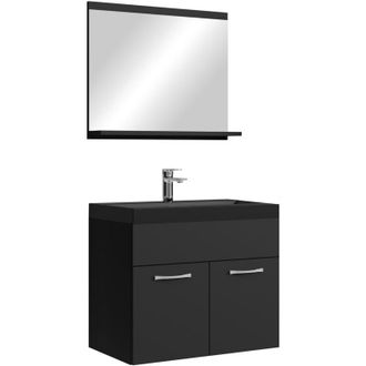 Badplaats Mobile da bagno Montreal 02 60cm Nero Opaco - armadio mobiletto lavabo Nero