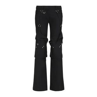 Off-white Pantaloni Cargo con Fibbia - - Trousers - Donna - Nero - S