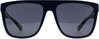 Polaroid Vierkant Heren Mat Blauw Grijs Gepolariseerd PLD 2162/S