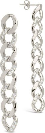 Sterling Forever CZ Cuban Chain Link Drop Earrings in Silver at Nordstrom Rack