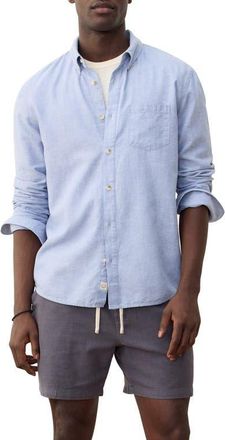Marine Layer Better-than-Linen Hemp Blend Button-Down Shirt in Chambray at Nordstrom, Size Xx-Large