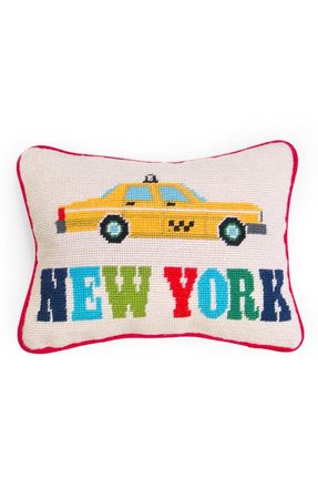 Jonathan Adler Jet Set Needlepoint New York Pillow in Yellow Taxi at Nordstrom, Size 9X12