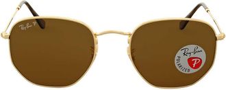 Ray-Ban Ray Ban Hexagonal Flat Lenses Polarized Brown Unisex Sunglasses RB3548N 001/57 54