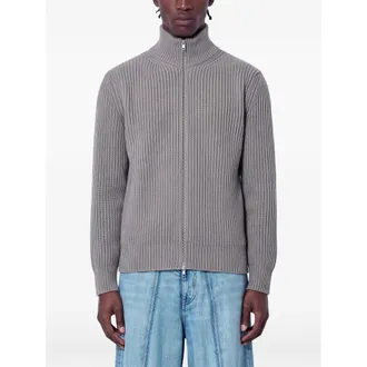 Maison Margiela Ribbed-knit Zip-up Sweater