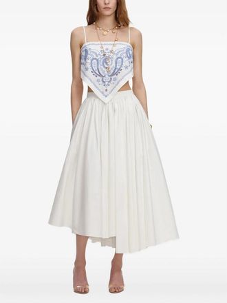 Self Portrait Embroidered Bandana Top