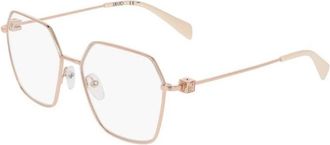 Liu Jo Rechthoekig Optisch Montuur - Dames - Brillen - Geel - 54 MM - Accessoires