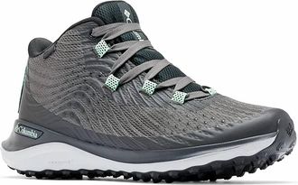 Columbia Womens Escape Summit Outdry Waterproof Hiking Boots In Dark Grey/vivid Mint