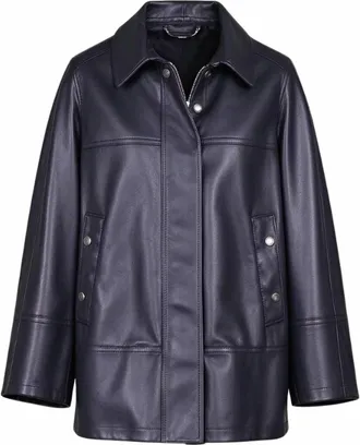 Moorer Womens Front Button Jacket In Blue