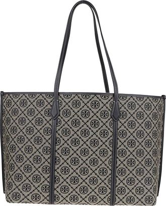 Tory Burch Perry Tote - Dames - Shoppers - Blauw - ONE Size - Katoen - Tassen