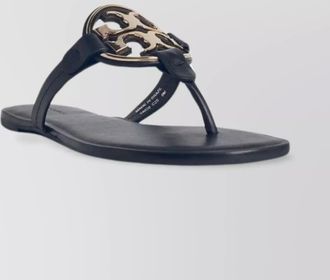 Tory Burch flat sole leather sandals pavé