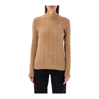 Polo Ralph Lauren Cashmere Knitwear, female, Brown, L, Cable-Knit Jumper