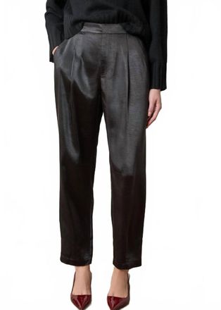 Lilla P Satin Fly Front Pants In Black