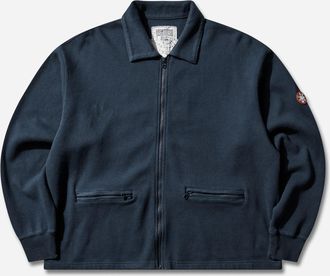 Cav Empt Men s DBL Knit Collared Zip Up Sweatshirt Navy