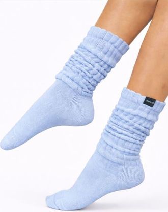 Lechery Gender Inclusive Scrunch Crew Socks in Powder Blue at Nordstrom
