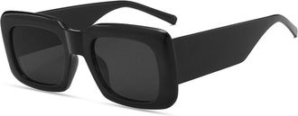 Generic Mens Trendy Square Frame Commuter Sports Sunglasses Womens Vacation Party Shopping(Black)