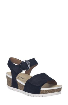 Josef Seibel Quinn 16 Wedge Sandal in Black Nubuck at Nordstrom, Size 11-11.5Us