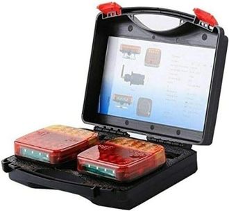 OEM 2 Luces Traseras Led Inal&aacute;mbricas Universales E11 Con Base Magn&eacute;tica, Soporte Magn&eacute;tico Para Coche, Cami&oacute;n, Tractor, Remolque, Caravana, Rojo, Naranja