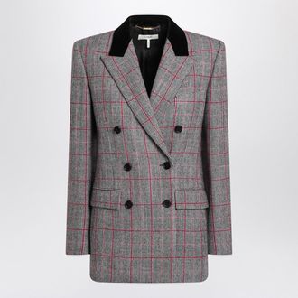 Chloé Chloé Black/White Checkered Wool Double Breasted Blazer