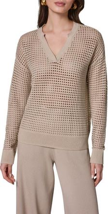 DKNY Cotton Pointelle Sweater in Sandstone at Nordstrom, Size X-Large