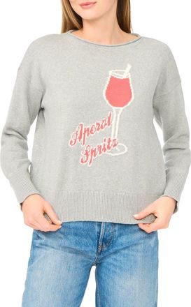 CeCe by Cynthia Steffe Aperol Spritz Jacquard Sweater in Light Heather Grey at Nordstrom Rack, Size X-Small