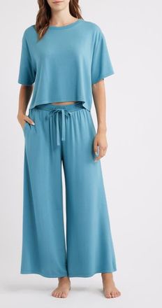 Open Edit Comfy Jersey Pajamas in Teal Storm at Nordstrom, Size X-Small