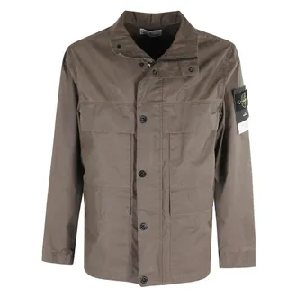 Stone Island Light Jackets, male, Brown, Size: M Field Jacket