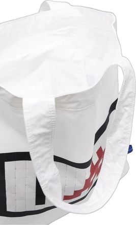 Comme Des Gar&ccedil;ons Womens Space Invaders Logo Shopping Bag White > Tote