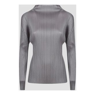 Issey Miyake Blouses, female, Gray, Size: 2XL Basics Shirt